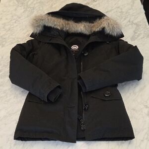 Canada Goose Black Coat with Fur Trim